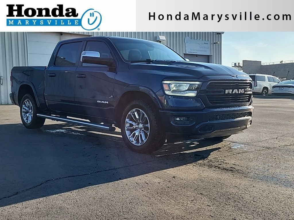 Patriot Blue Pearlcoat 2020 RAM 1500 Laramie Crew Cab 4WD Pickup Truck Four-Wheel Drive 8-Speed Automatic