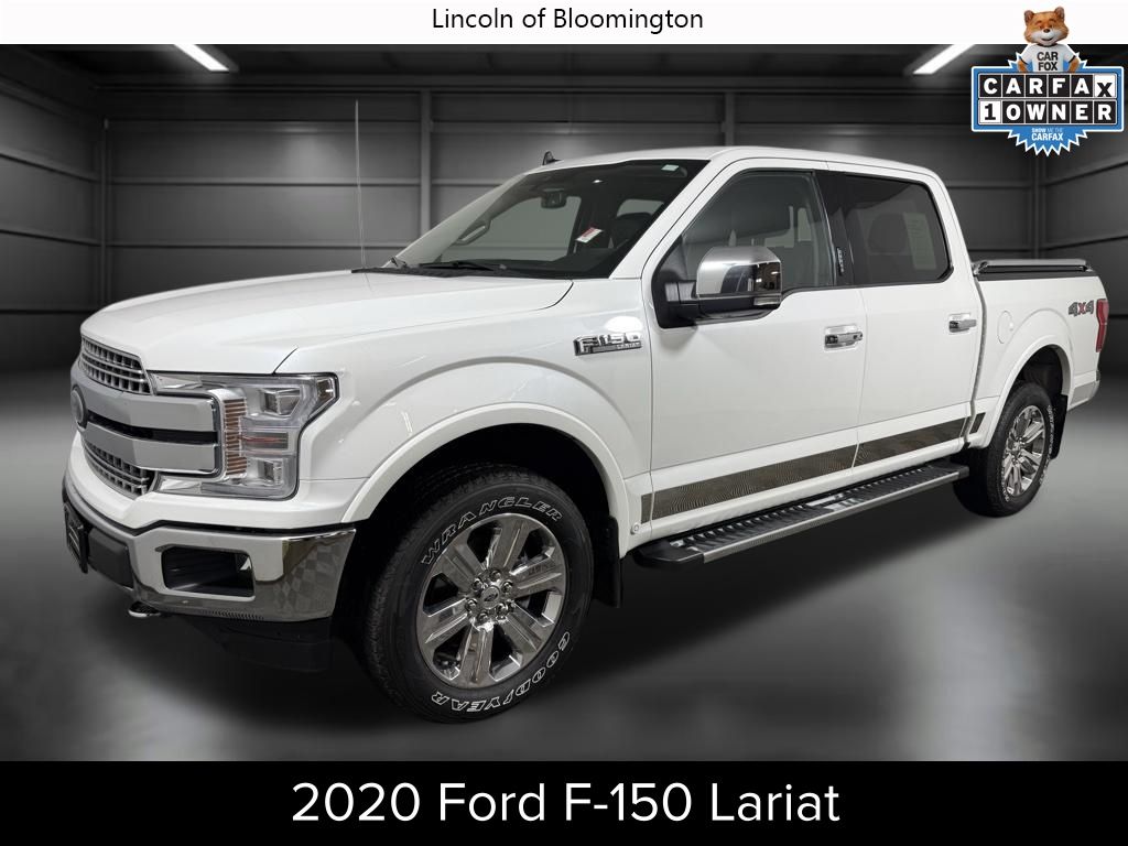 White 2020 Ford F-150 Lariat SuperCrew 4WD Pickup Truck Four-Wheel Drive Automatic