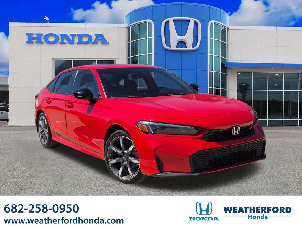 Rallye Red 2025 Honda Civic Hybrid Sedan Front-Wheel Drive Continuously Variable Transmission