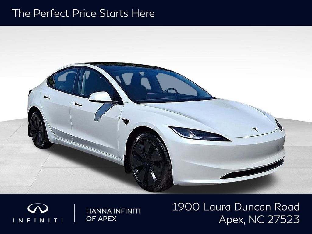 Pearl White Multi-Coat 2025 Tesla Model 3 Sedan Rear-Wheel Drive 1-Speed Automatic