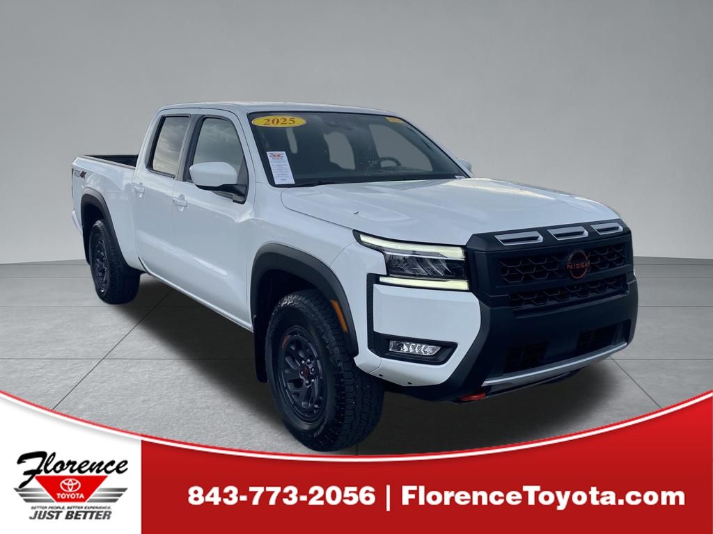 Glacier White 2025 Nissan Frontier Pickup Truck Four-Wheel Drive 9-Speed Automatic Overdrive