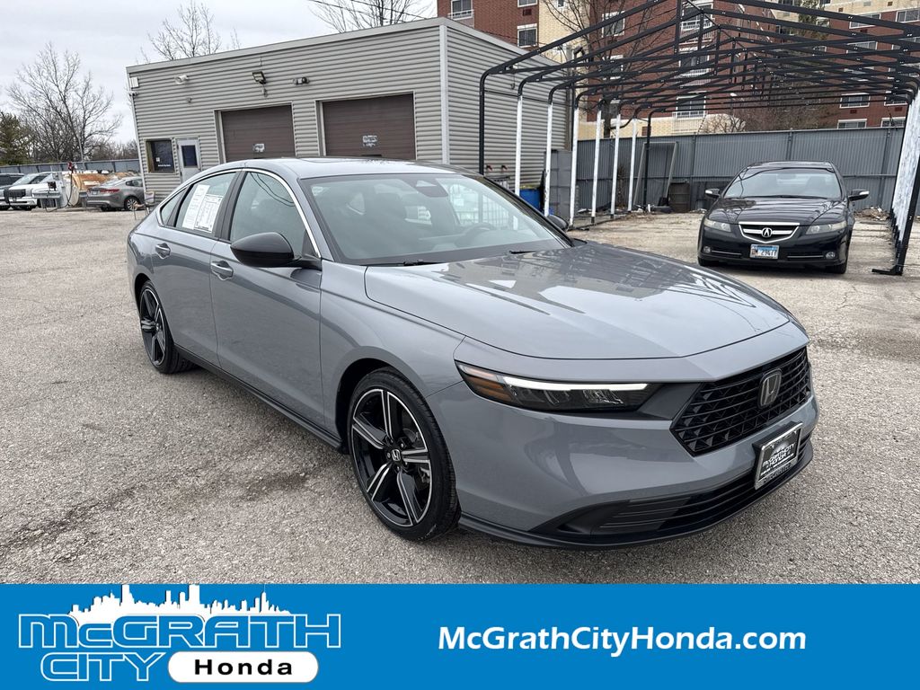 Urban Gray Pearl 2025 Honda Accord Hybrid Sport FWD Sedan Front-Wheel Drive Continuously Variable Transmission