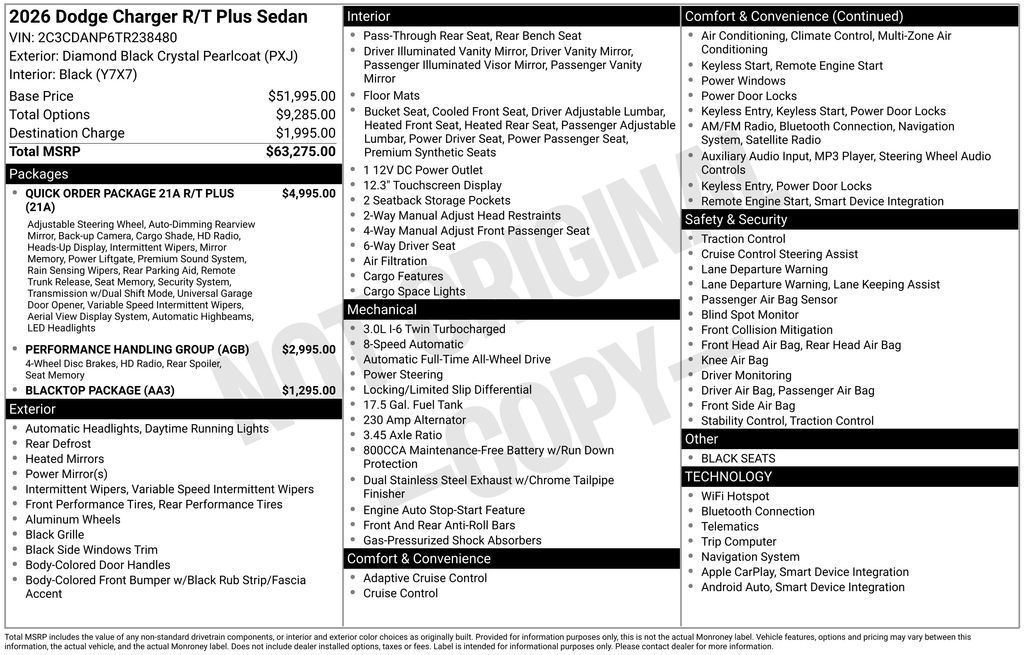 New 2026 Black Dodge R/T Plus image 6