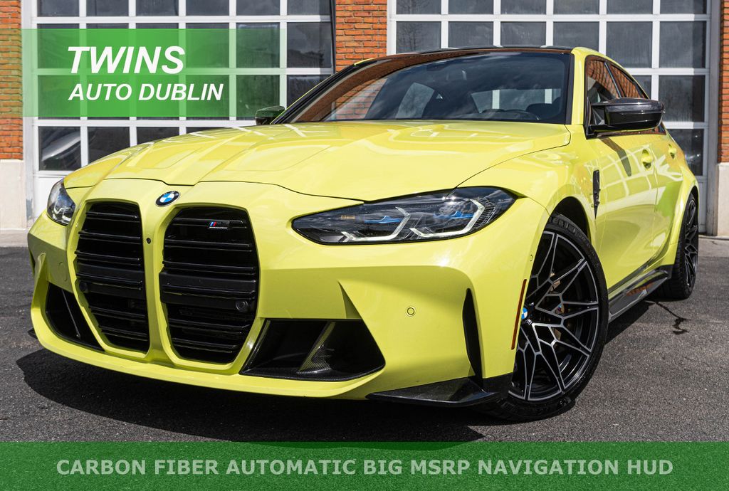 Yellow 2021 BMW M3 Competition RWD Sedan Rear-Wheel Drive 8-Speed Automatic