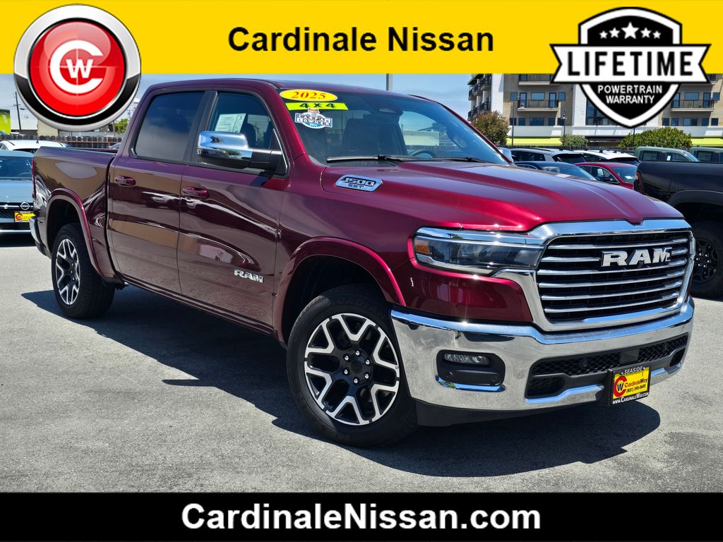 Red 2025 RAM 1500 Pickup Truck Four-Wheel Drive 8-Speed Automatic