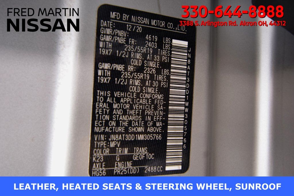 used 2021 Nissan Rogue car, priced at $18,714