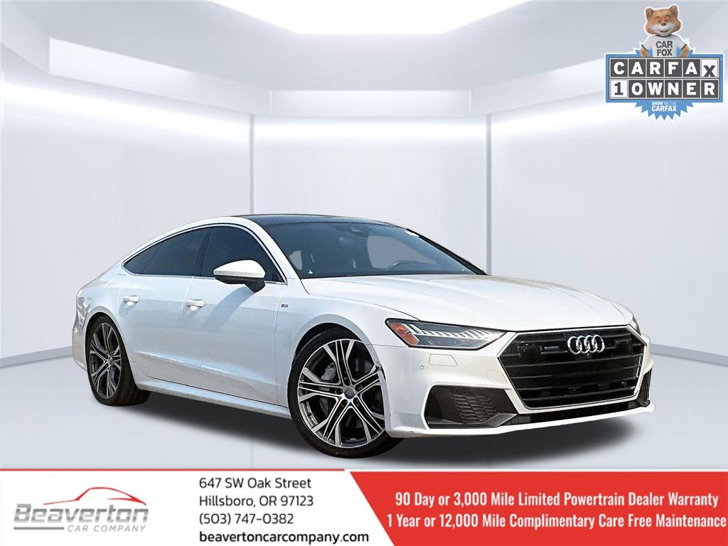 Glacier White 2019 Audi A7 Sedan All-Wheel Drive 7-Speed Automatic