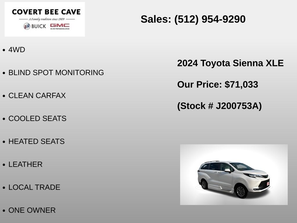 Used Car 2024 Toyota Sienna  Xle For Sale Under $80,000 In Austin, Texas