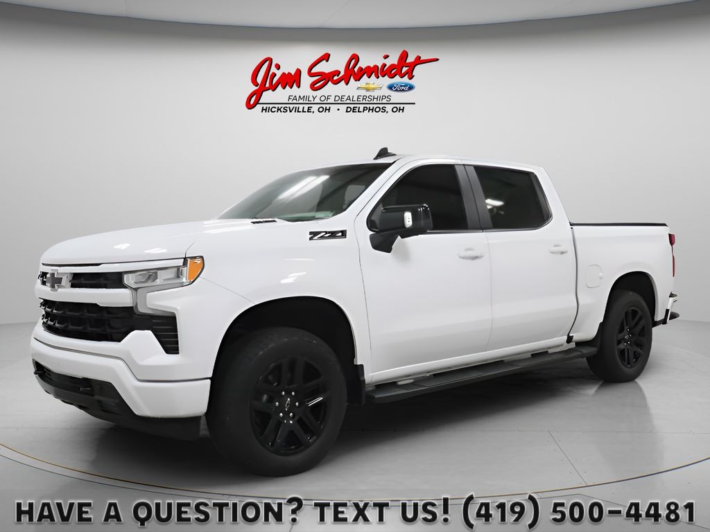 Summit White 2023 Chevrolet Silverado 1500 RST Crew Cab 4WD Pickup Truck Four-Wheel Drive Automatic