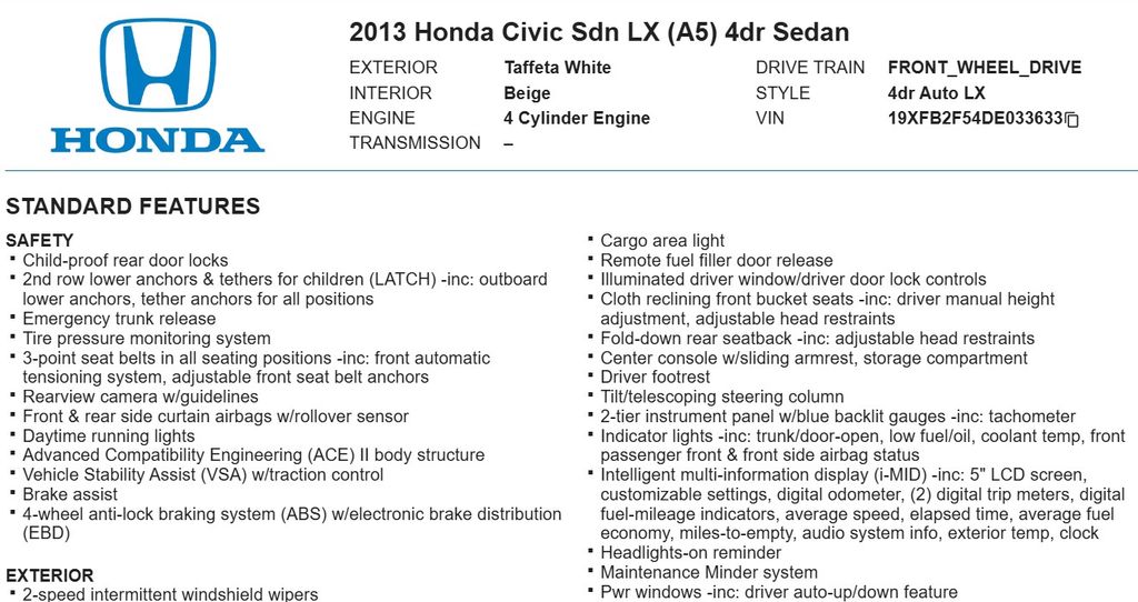 2013 Honda Civic LX 18