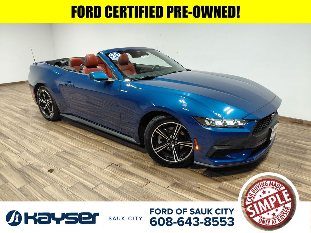Blue Metallic 2024 Ford Mustang EcoBoost Premium Convertible RWD Convertible Rear-Wheel Drive Automatic