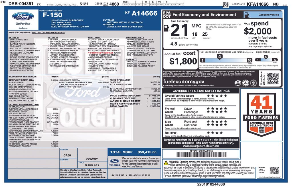 Certified Used 2019  Ford Lariat image 5