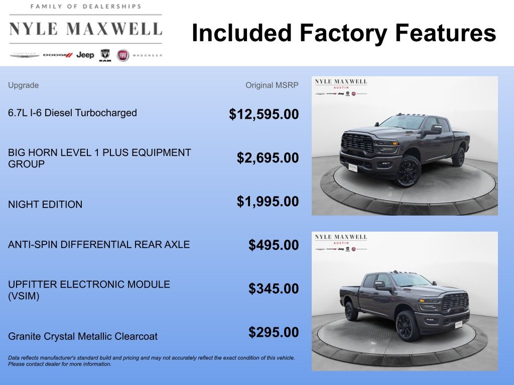 New Car 2025 Ram 2500  Big Horn For Sale Under $70,000 In Austin, Texas