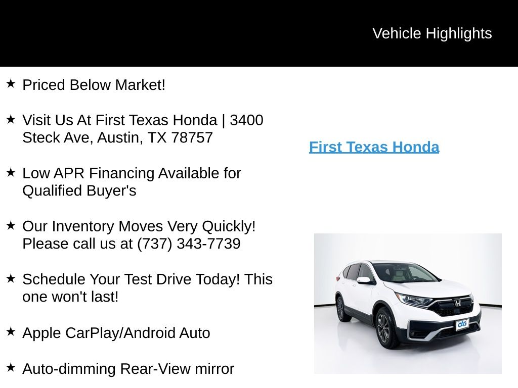 Used Car 2022 Honda Cr-v  Ex-l For Sale Under $25,000 In Austin, Texas
