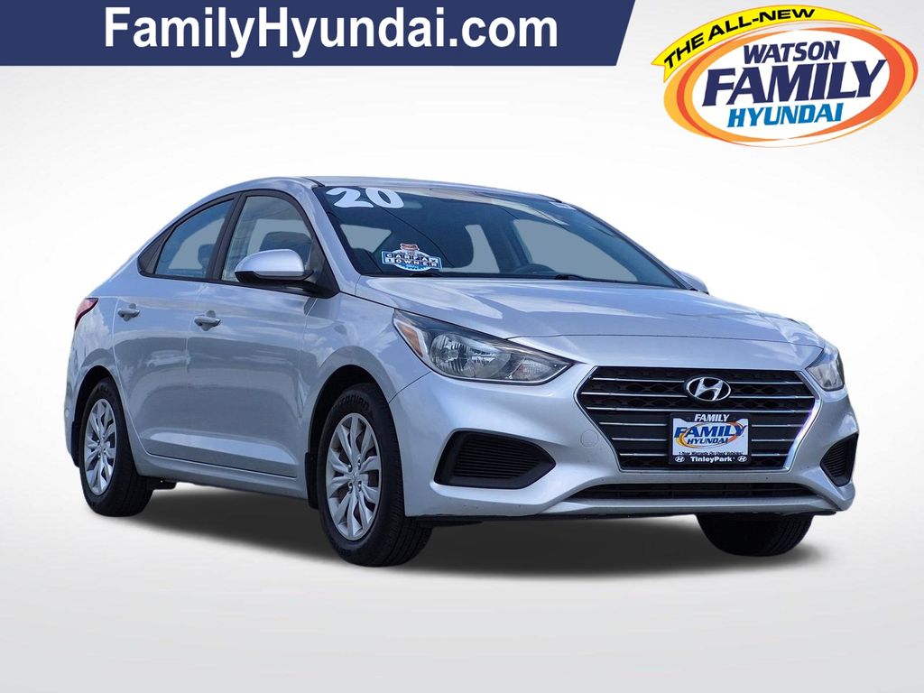 Silver 2020 Hyundai Accent Sedan Front-Wheel Drive Continuously Variable Transmission