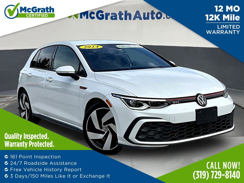 Opal White 2024 Volkswagen Golf GTI Hatchback Front-Wheel Drive 7-Speed Dual Clutch