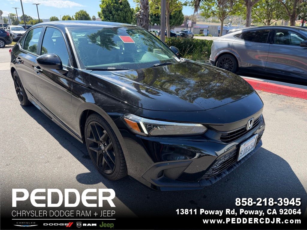 Black 2024 Honda Civic Sport FWD Sedan Front-Wheel Drive Continuously Variable Transmission