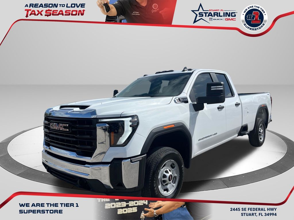 Summit White 2024 GMC Sierra 2500HD Pro Double Cab 4WD Pickup Truck Four-Wheel Drive Automatic