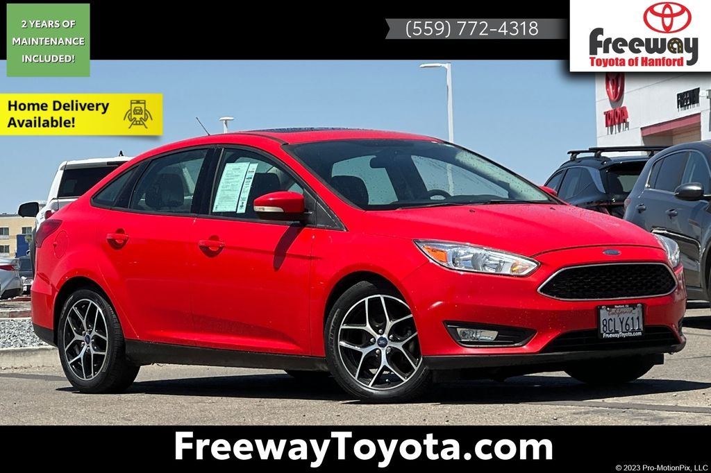 Race Red 2017 Ford Focus SEL Sedan Front-Wheel Drive 6-Speed Automatic