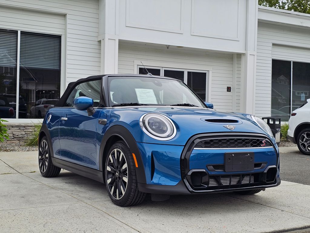 Island Blue Metallic 2023 MINI Cooper S Convertible FWD Convertible Front-Wheel Drive 7-Speed Automatic