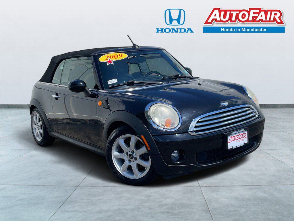 Midnight Black Metallic 2009 MINI Cooper Base Convertible Convertible Front-Wheel Drive 6-Speed Automatic