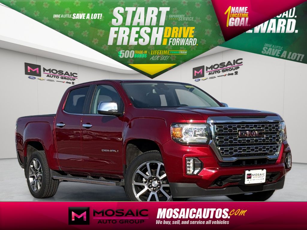 Cayenne Red Tintcoat 2021 GMC Canyon Denali Crew Cab 4WD Pickup Truck Four-Wheel Drive 8-Speed Automatic