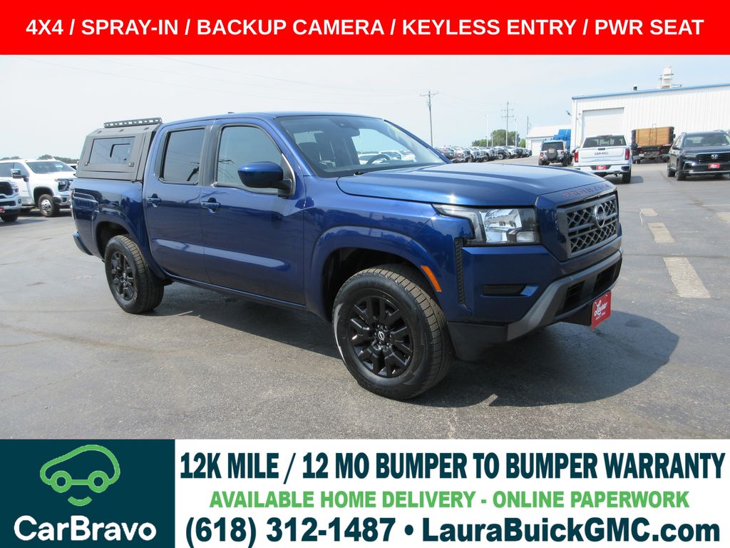Deep Blue Pearl 2022 Nissan Frontier Pickup Truck Four-Wheel Drive 9-Speed Automatic
