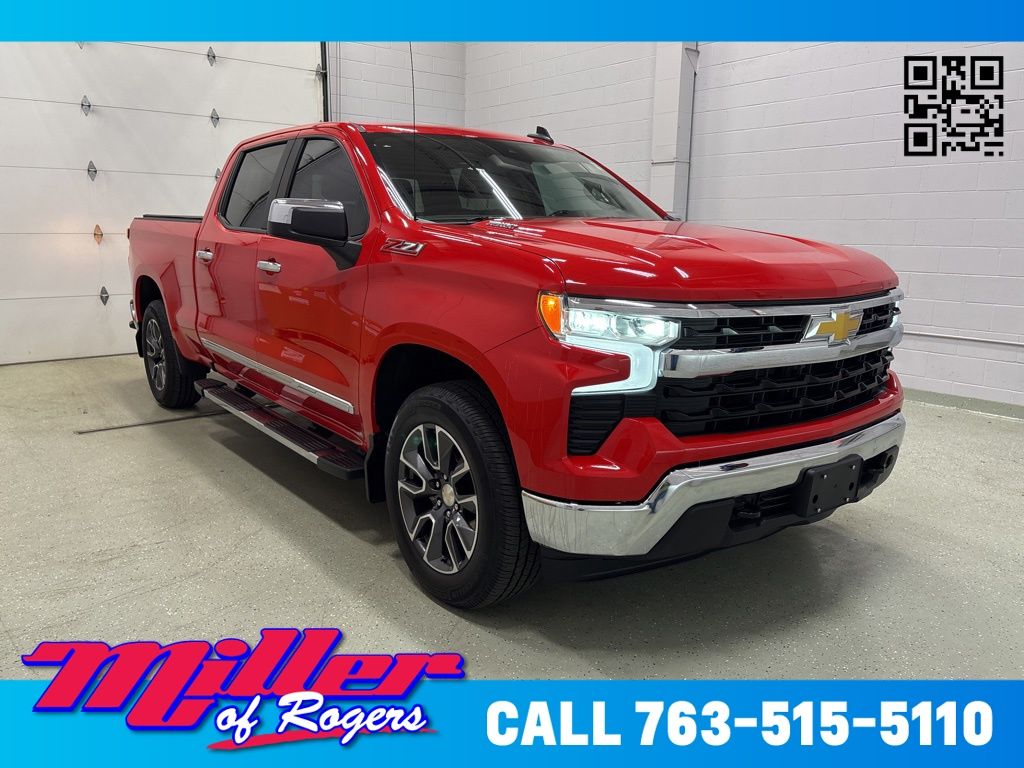 Red 2024 Chevrolet Silverado 1500 LT Crew Cab 4WD Pickup Truck Four-Wheel Drive Automatic