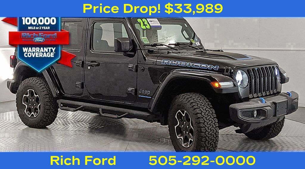 Black Clearcoat 2023 Jeep Wrangler 4xe Rubicon 4WD SUV / Crossover Four-Wheel Drive 8-Speed Automatic