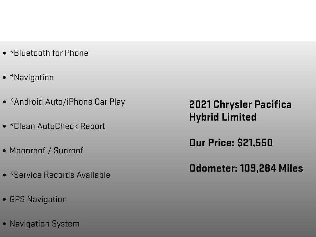 2021 Chrysler Pacifica Hybrid Limited White at Phil Fitts Ford