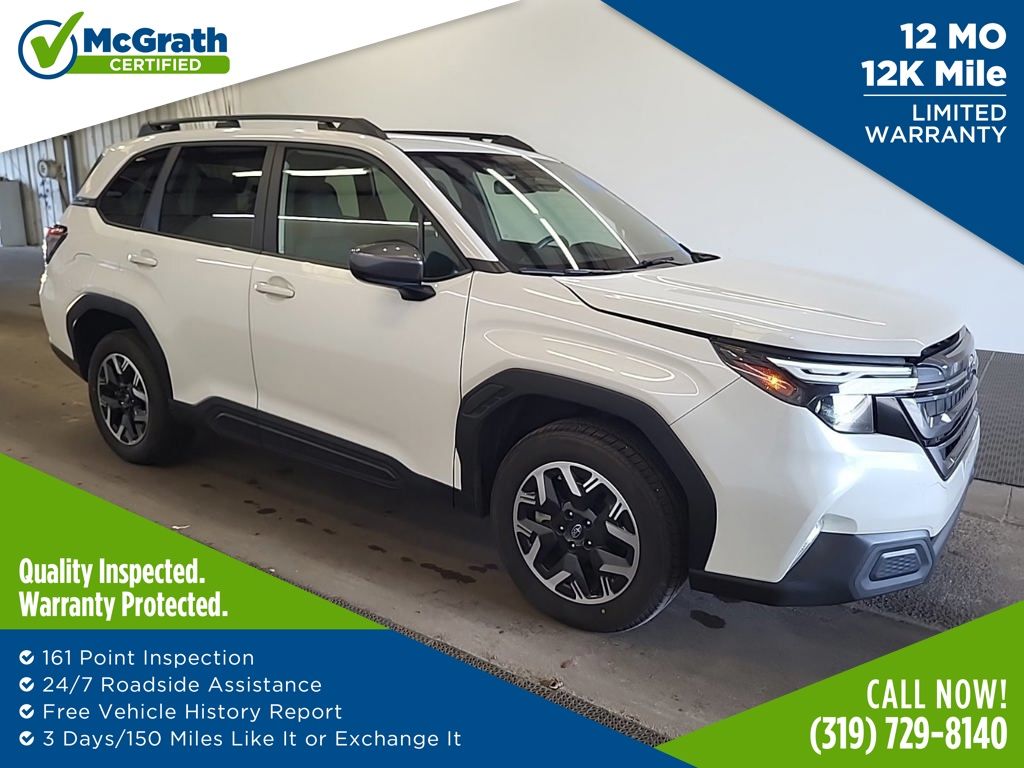 Crystal White Pearl 2025 Subaru Forester SUV / Crossover All-Wheel Drive Continuously Variable Transmission