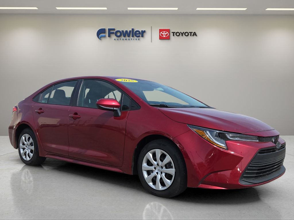 Red (Ruby Flare Pearl) 2025 Toyota Corolla LE FWD Sedan Front-Wheel Drive Continuously Variable Transmission