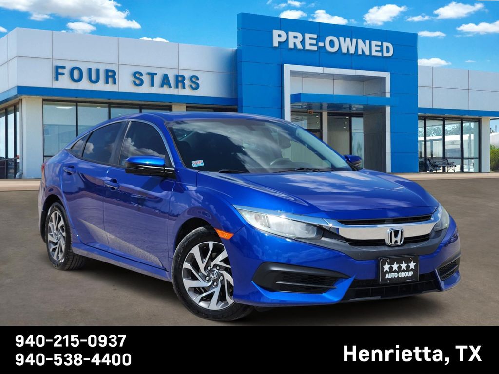 Aegean Blue Metallic 2018 Honda Civic Sedan Front-Wheel Drive Continuously Variable Transmission