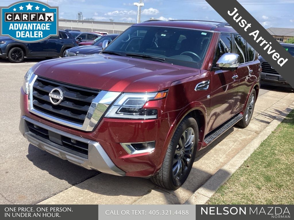Coulis Red Pearl 2021 Nissan Armada Platinum RWD SUV / Crossover 4X2 7-Speed Automatic