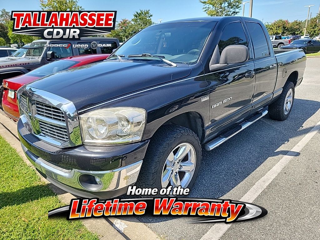 Brilliant Black Crystal Pearl 2007 Dodge RAM 1500 Pickup Truck Four-Wheel Drive 5-Speed Automatic
