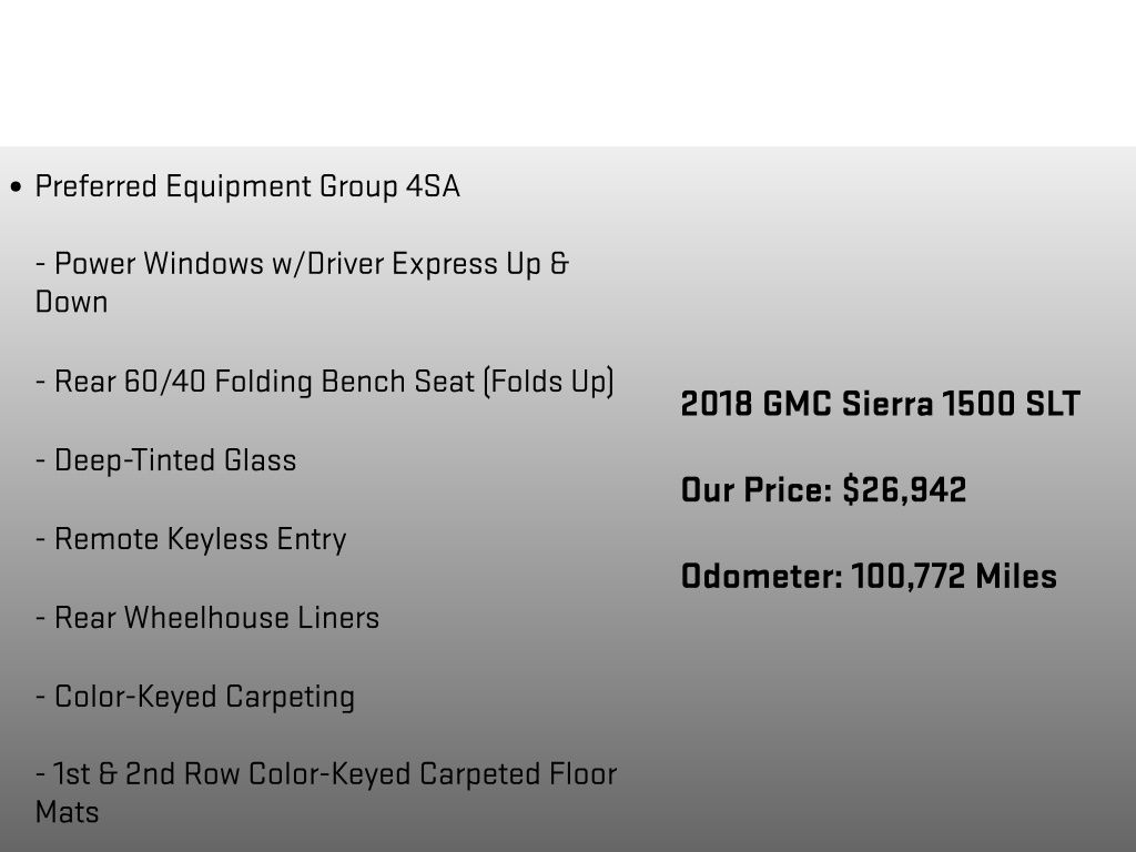 2018 GMC Sierra 1500 SLT White at Grove City Ford