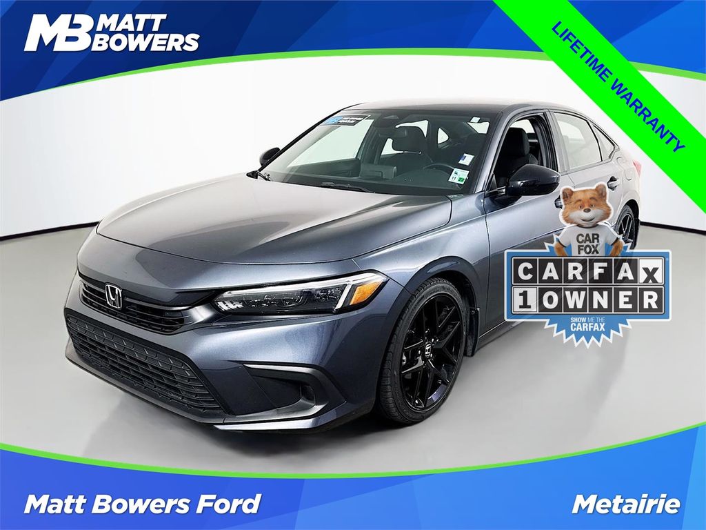 Meteorite Gray Metallic 2023 Honda Civic Sport FWD Sedan Front-Wheel Drive Continuously Variable Transmission