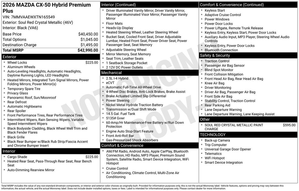 2026 Mazda CX-50 Hybrid Premium Plus