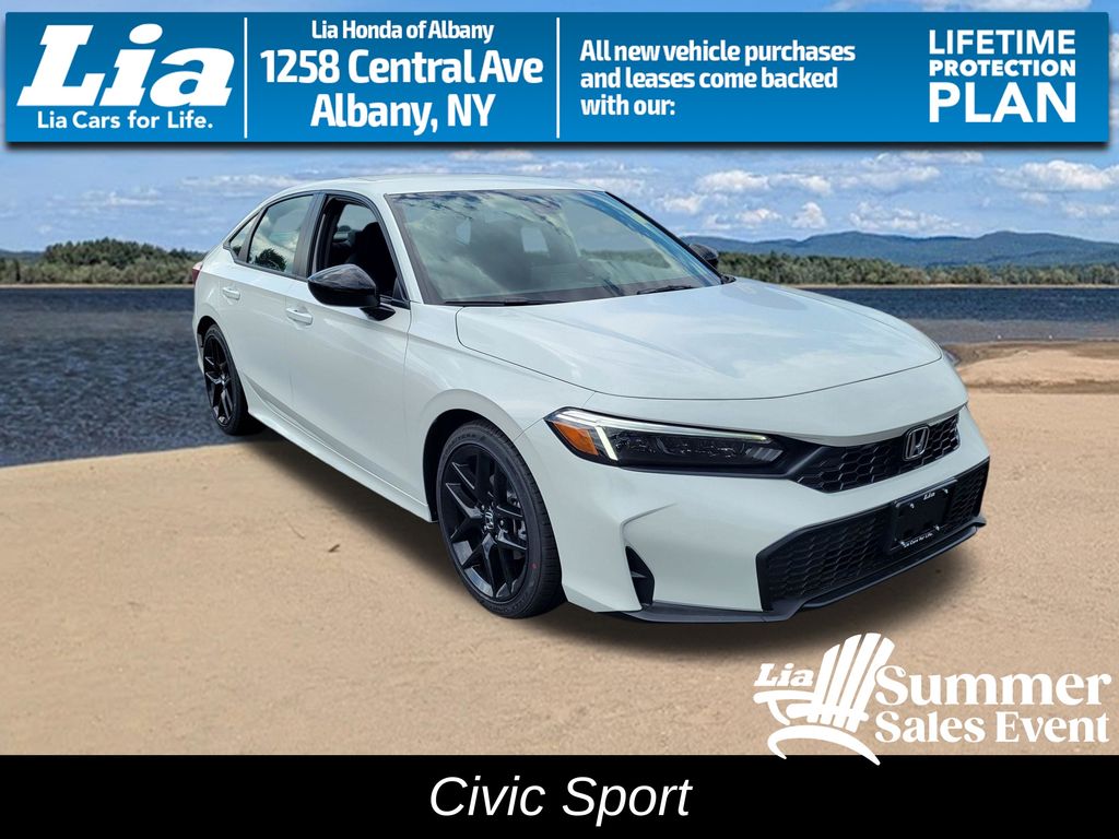 Platinum White Pearl 2026 Honda Civic Sedan Front-Wheel Drive Continuously Variable Transmission