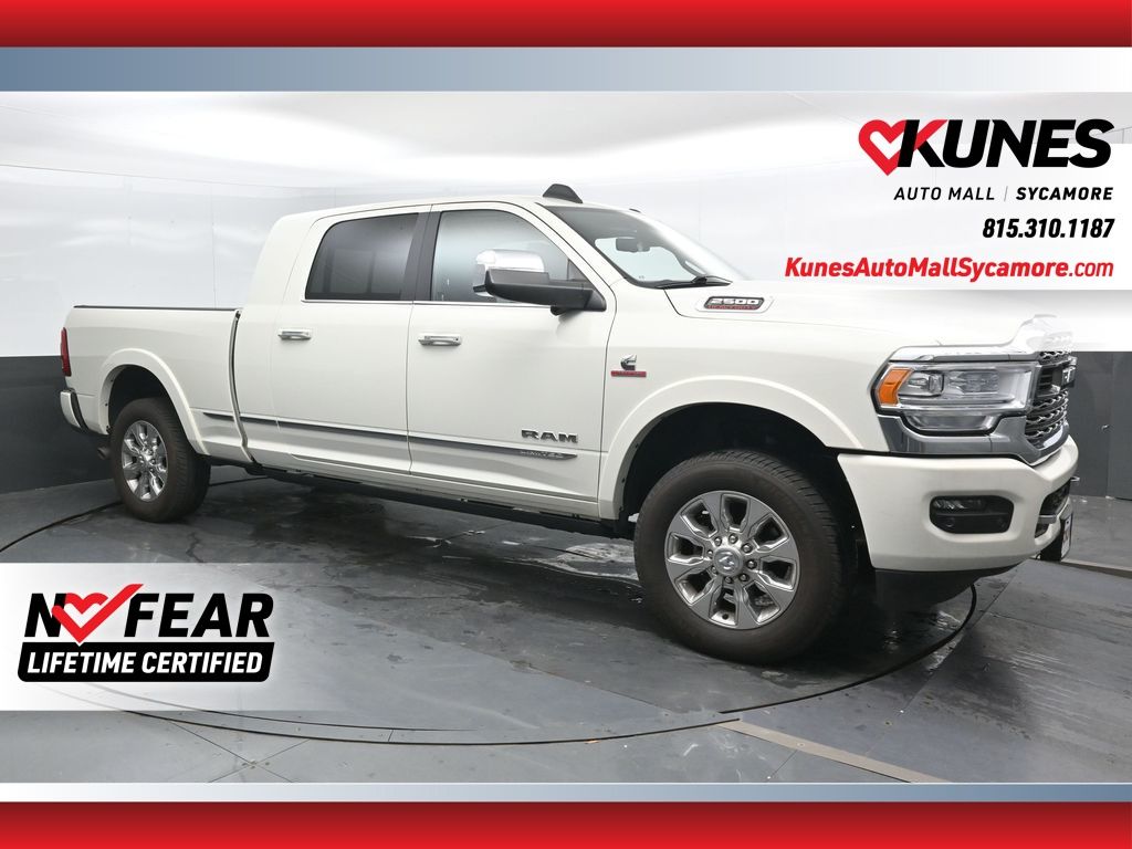 Pearl White 2022 RAM 2500 Limited Mega Cab 4WD Pickup Truck Four-Wheel Drive 6-Speed Automatic