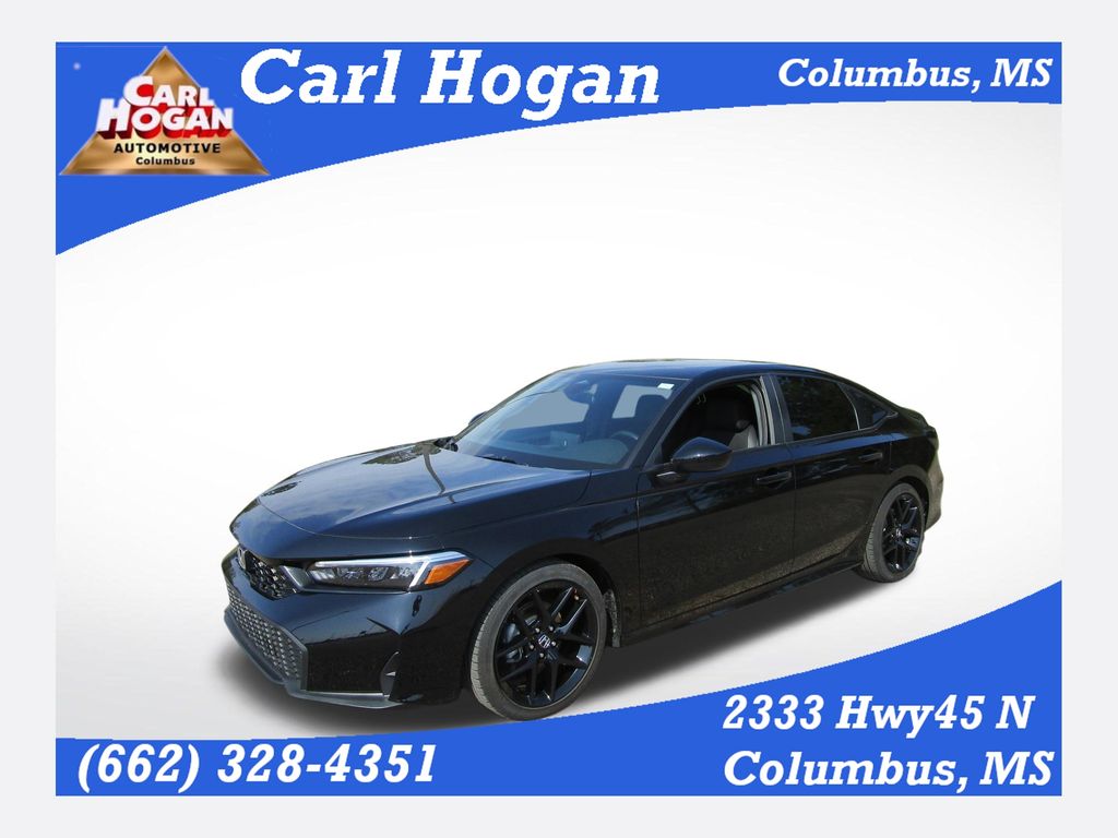 Black 2025 Honda Civic Sport FWD Sedan Front-Wheel Drive Continuously Variable Transmission
