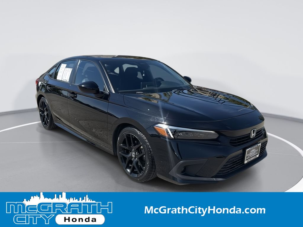 Crystal Black Pearl 2023 Honda Civic Sport FWD Sedan Front-Wheel Drive Continuously Variable Transmission
