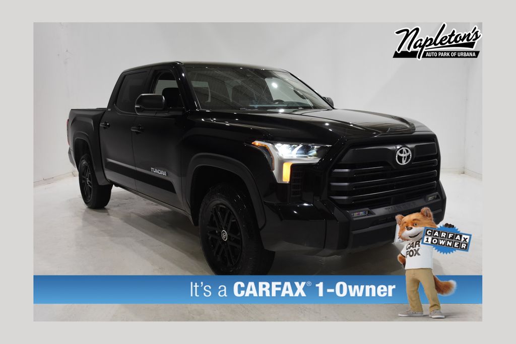 Midnight Black Metallic 2023 Toyota Tundra SR5 CrewMax Cab 4WD Pickup Truck Four-Wheel Drive Automatic