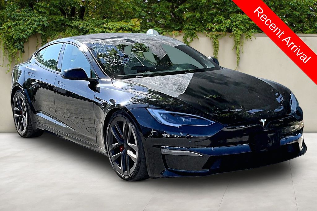 Solid Black 2025 Tesla Model S Plaid AWD Sedan All-Wheel Drive 1-Speed Automatic