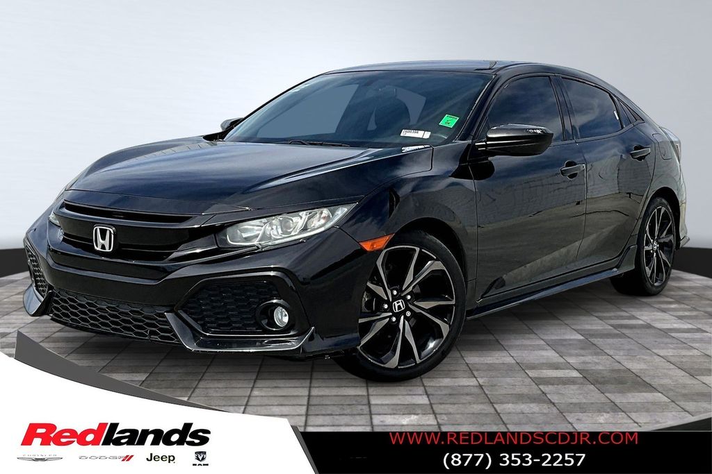 Black 2017 Honda Civic Hatchback Sport Hatchback Front-Wheel Drive Continuously Variable Transmission