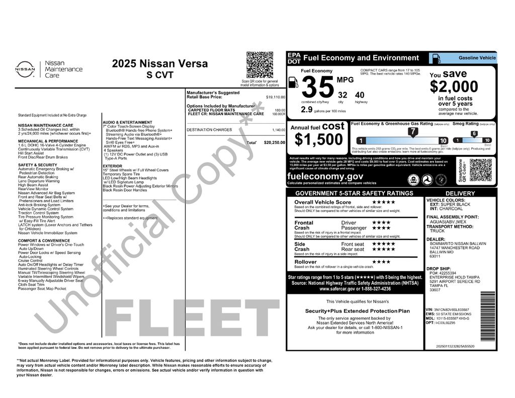 Certified Used 2025 Black Nissan 1.6 S image 5