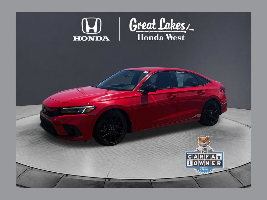 Rallye Red 2024 Honda Civic Sedan Front-Wheel Drive Continuously Variable Transmission