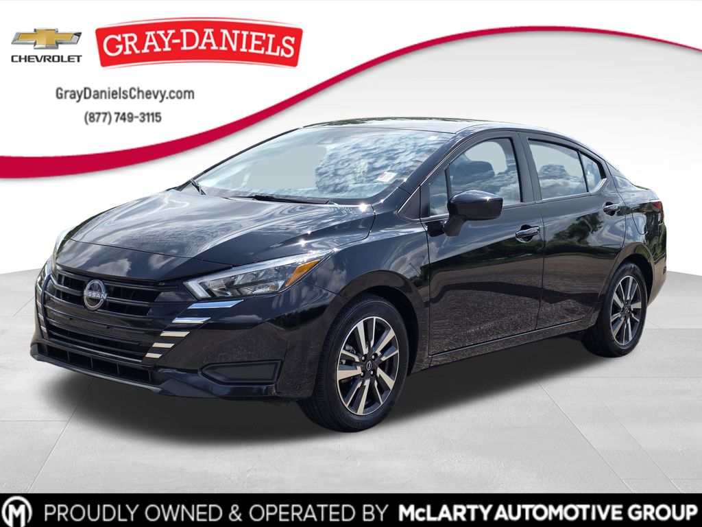 Super Black Metallic 2025 Nissan Versa Sedan Front-Wheel Drive Continuously Variable Transmission