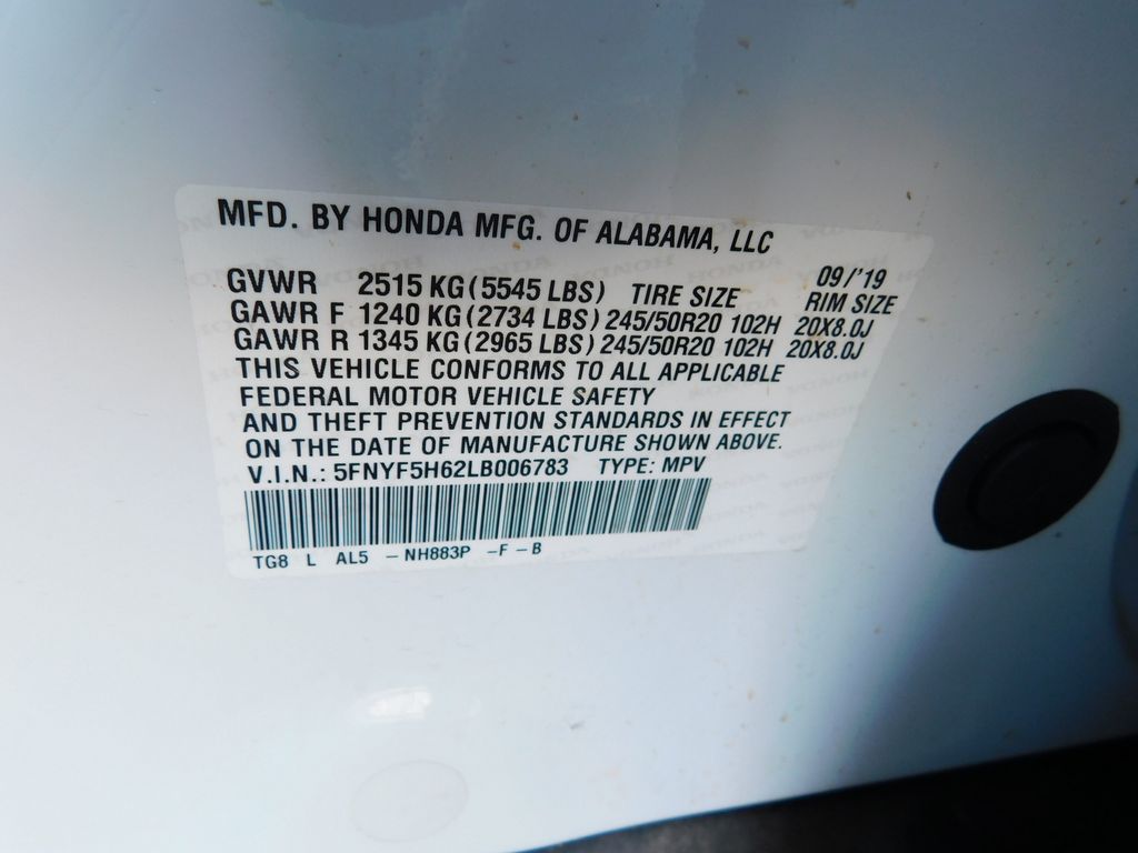 2020 Honda Pilot Touring 9