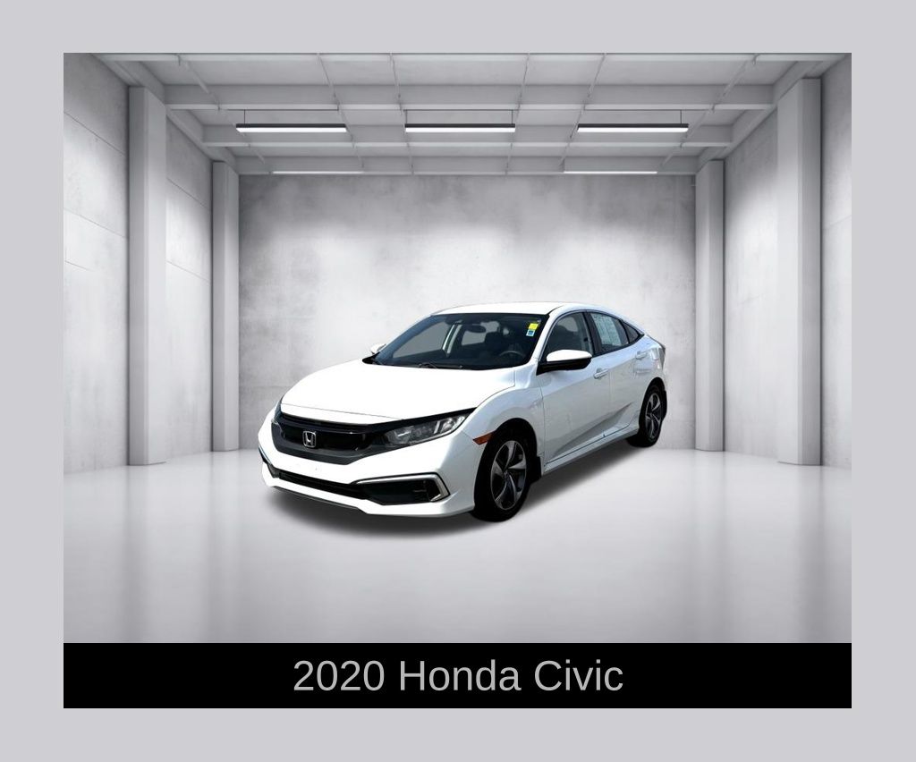 Platinum White Pearl 2020 Honda Civic Sedan Front-Wheel Drive Continuously Variable Transmission
